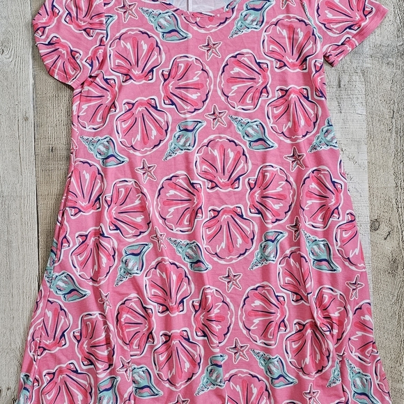 Simply Southern pink dress, shells - Picture 4 of 4